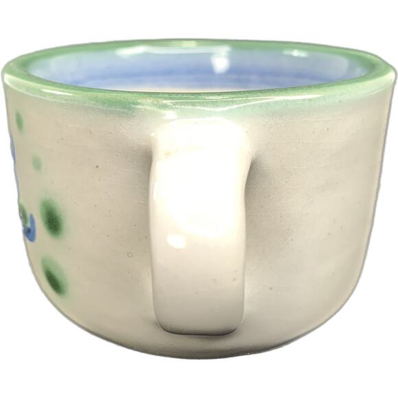 M A Hadley Pottery Bouquet 2 oz Cup Blue‎ and Green RARE - Picture 2 of 8